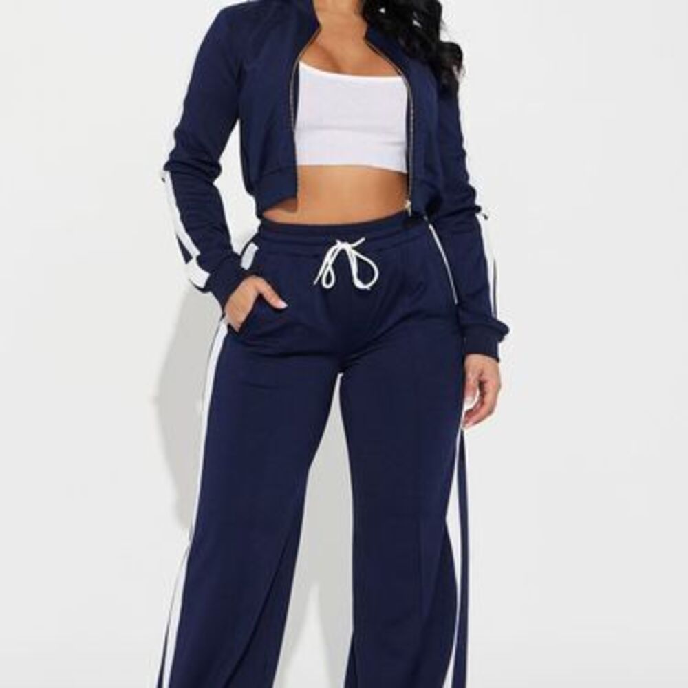 Hanging Out Later Track Pant Set - Navy - L